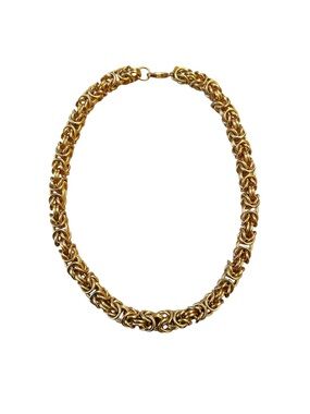 Vintage Premier Designs Byzantine Chain Necklace gold tone heavy
